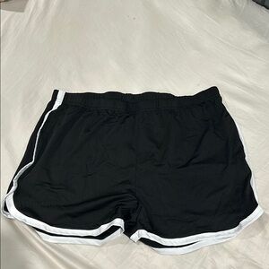 Black Athletic Shorts with White Trim